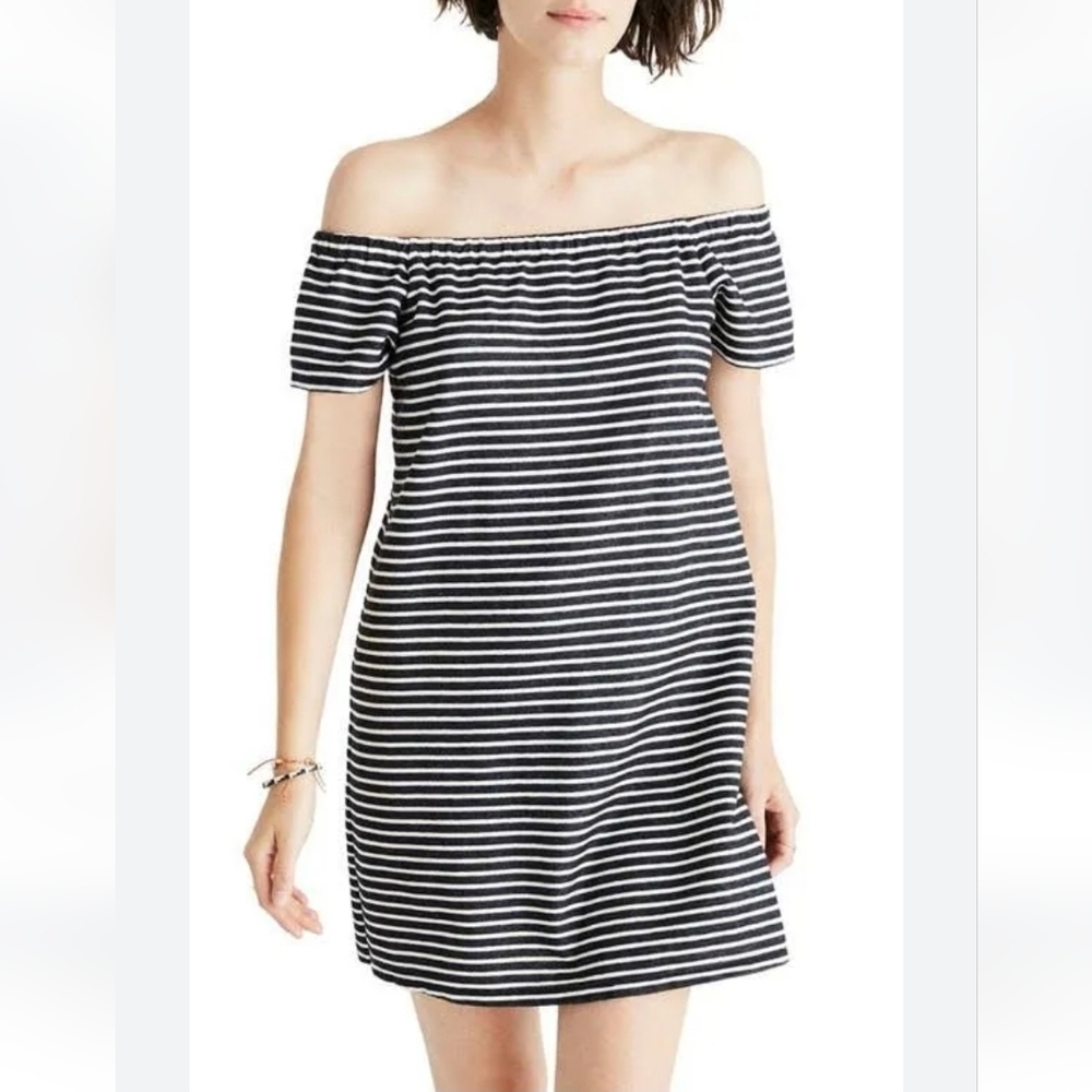 Madewell Melody Off the Shoulder Striped Dress Size XS